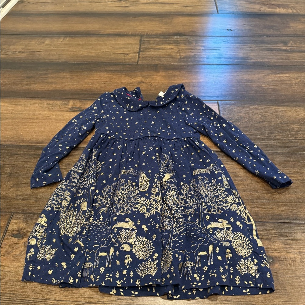 Mini Boden Blue and Gold Dress Size 4-5 years